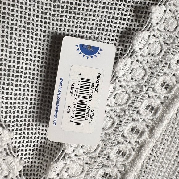 SeaSpice Resort Wear Women’s Cover-up White Size L Beach Tunic - Picture 9 of 13